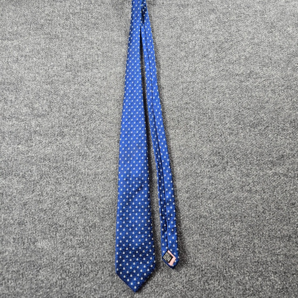 Thomas Pink 100%Silk Tie Mens OS Blue  Floral Jacquard Formal Necktie (T)